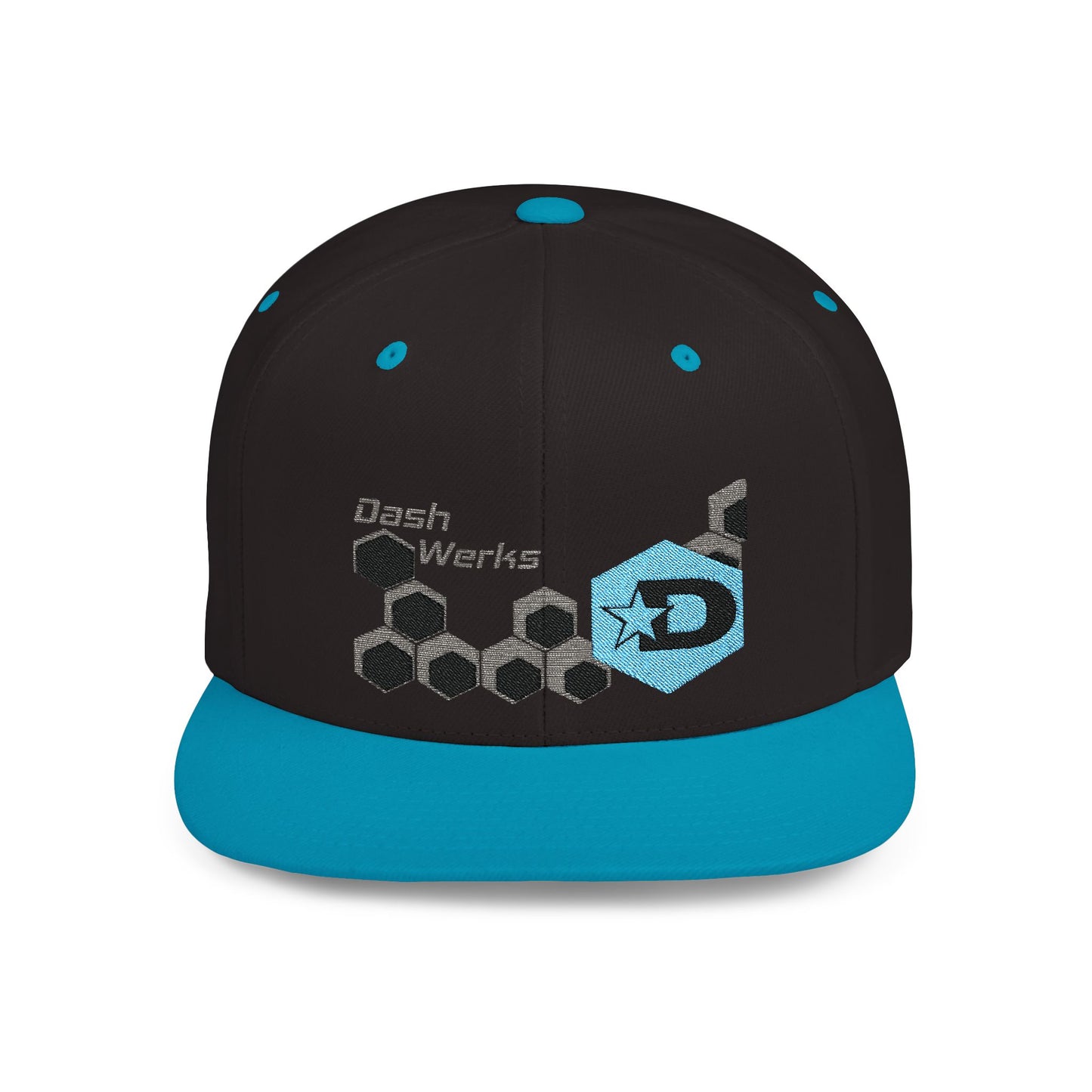 Dash Werks Blue Hexagon Flat Bill Snapback Hat