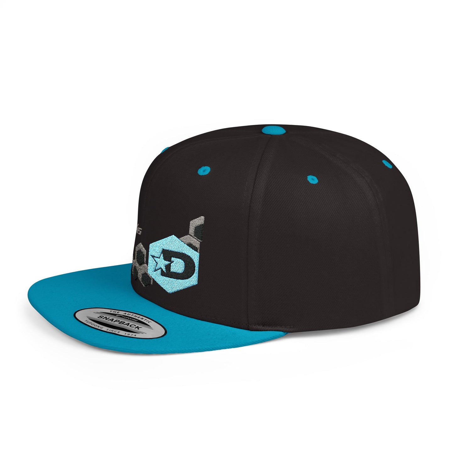 Dash Werks Blue Hexagon Flat Bill Snapback Hat